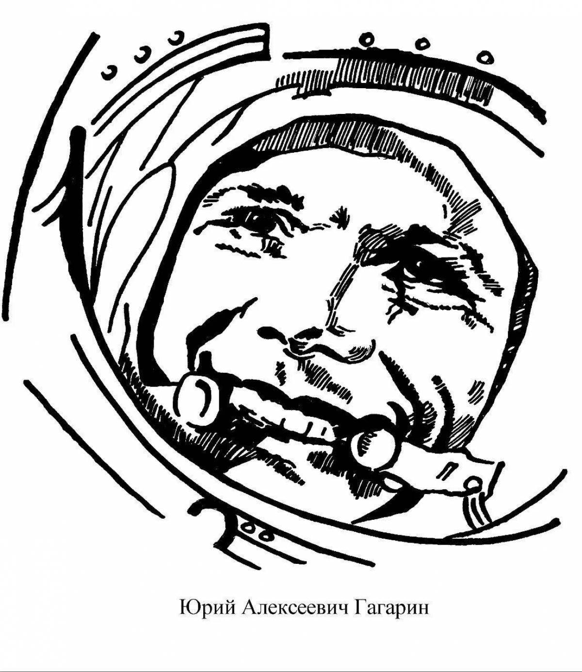 Cute yuri gagarin coloring book