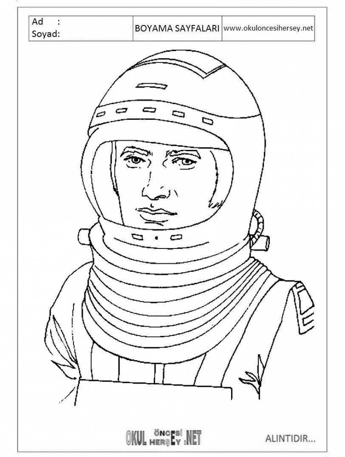 Charming yuri gagarin coloring book