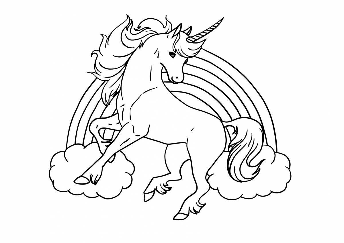 Gorgeous flying unicorns coloring book