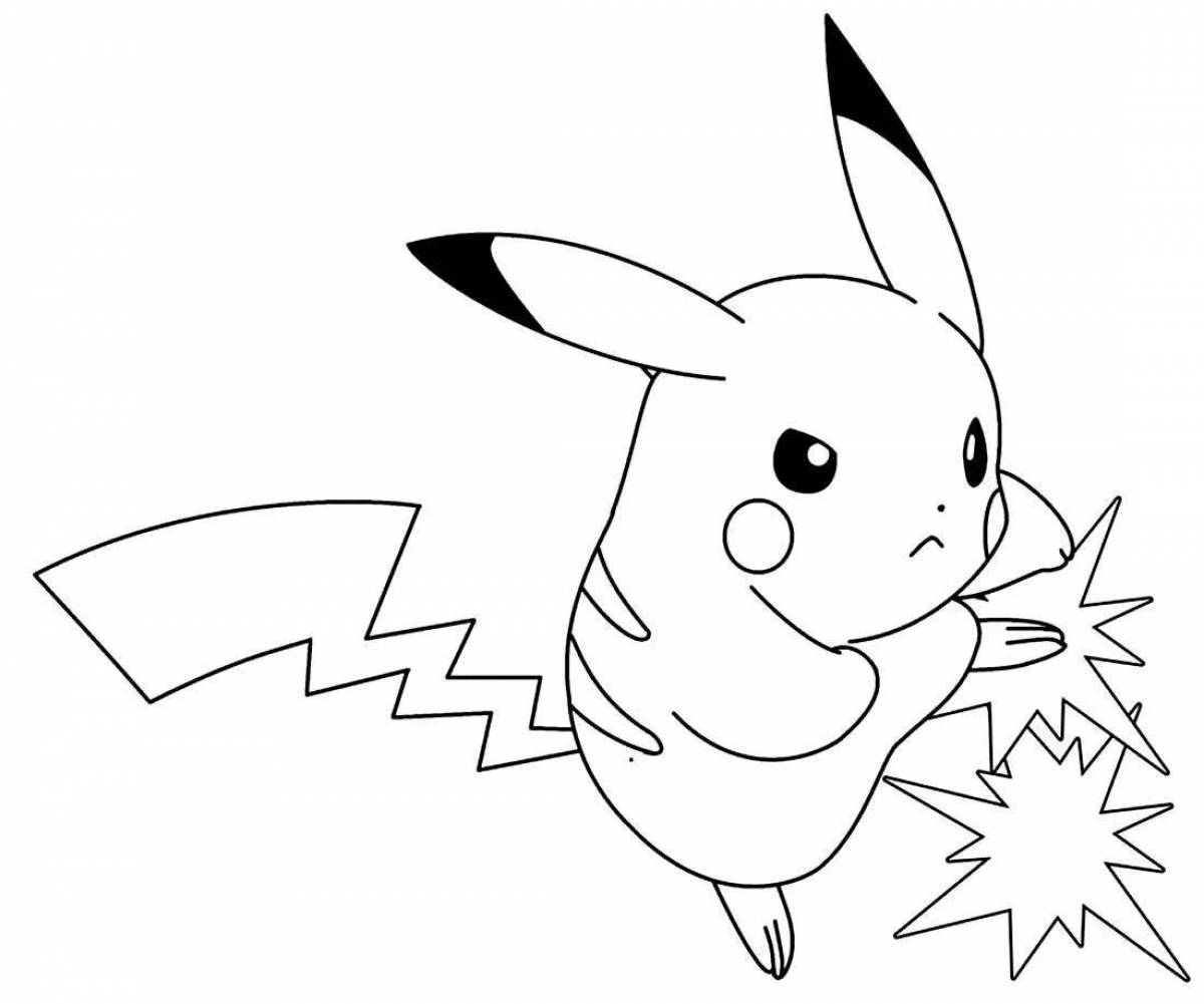 Cute pikachu coloring page