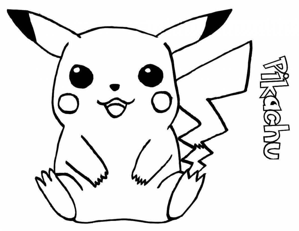 Adorable pikachu coloring page