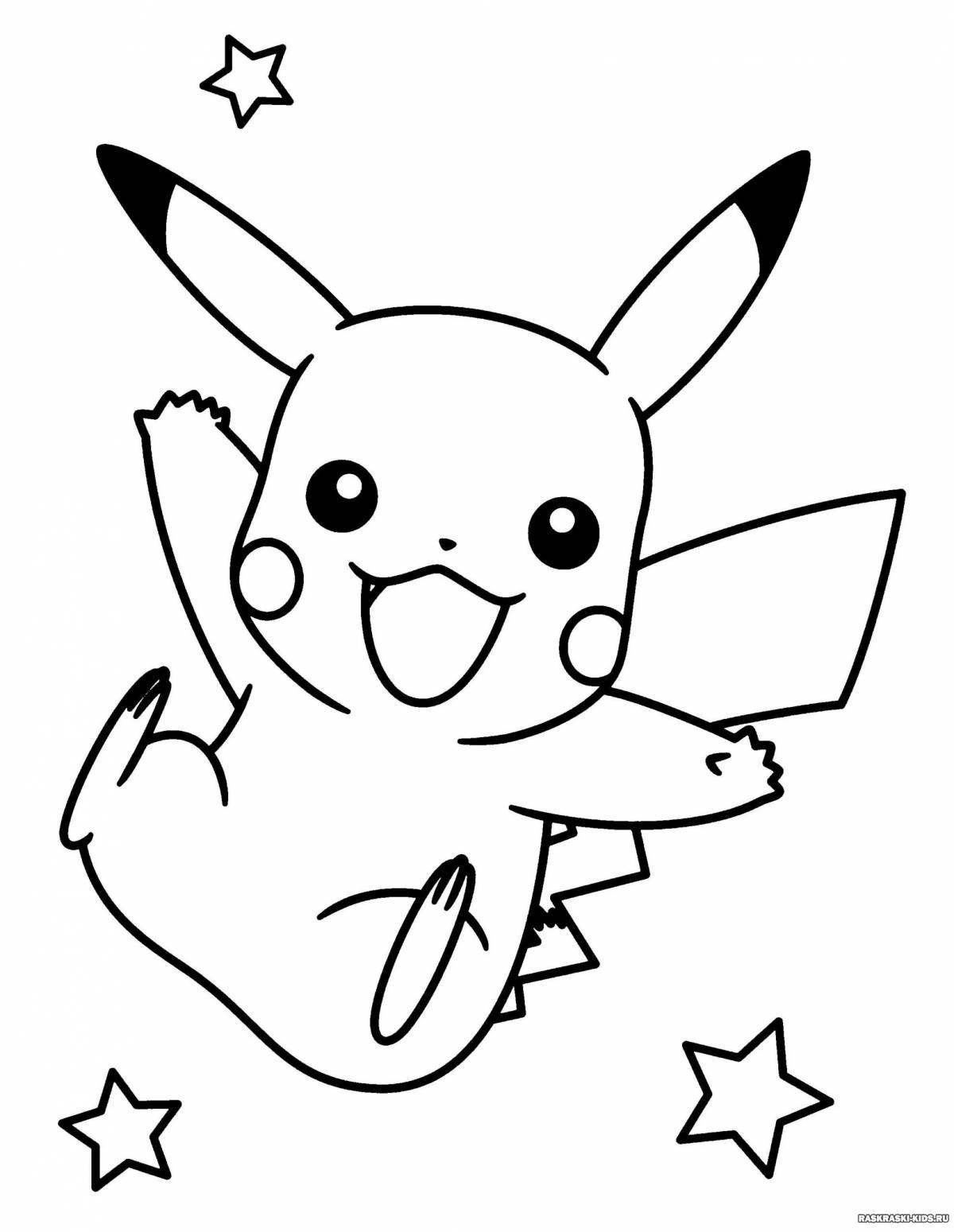 Attractive pikachu coloring page