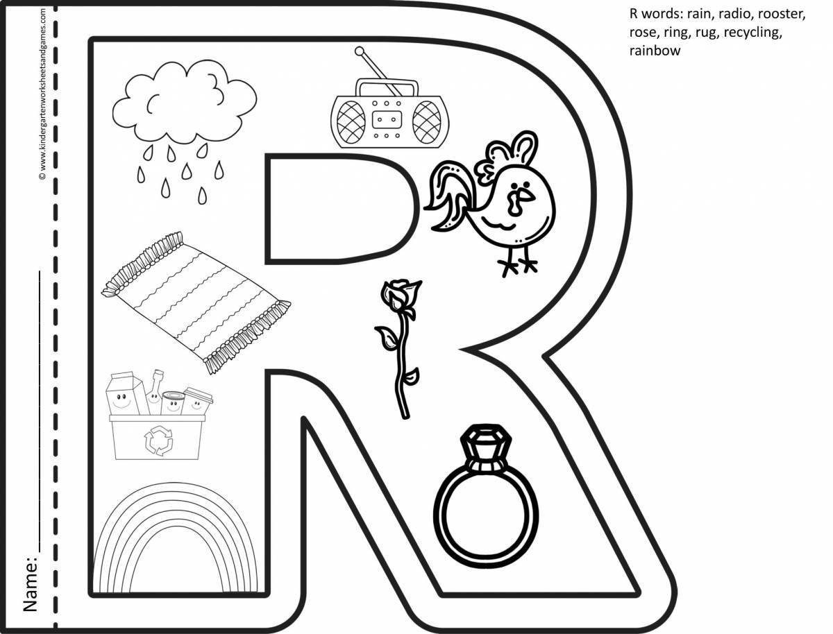 Attractive alphabet coloring page