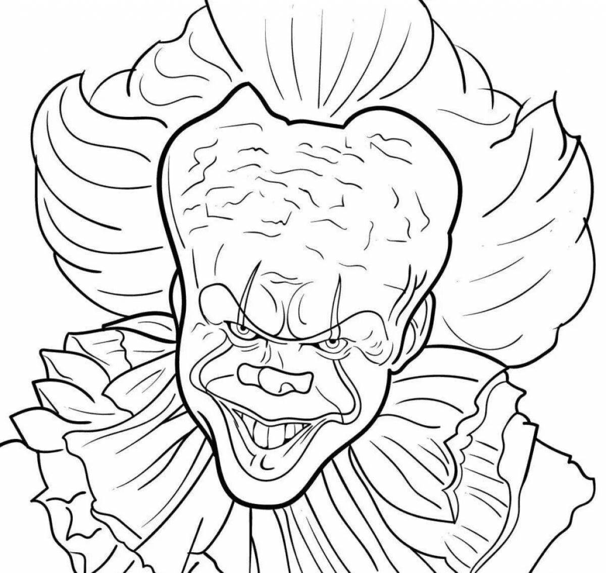 Coloring book colorful penivals clowns