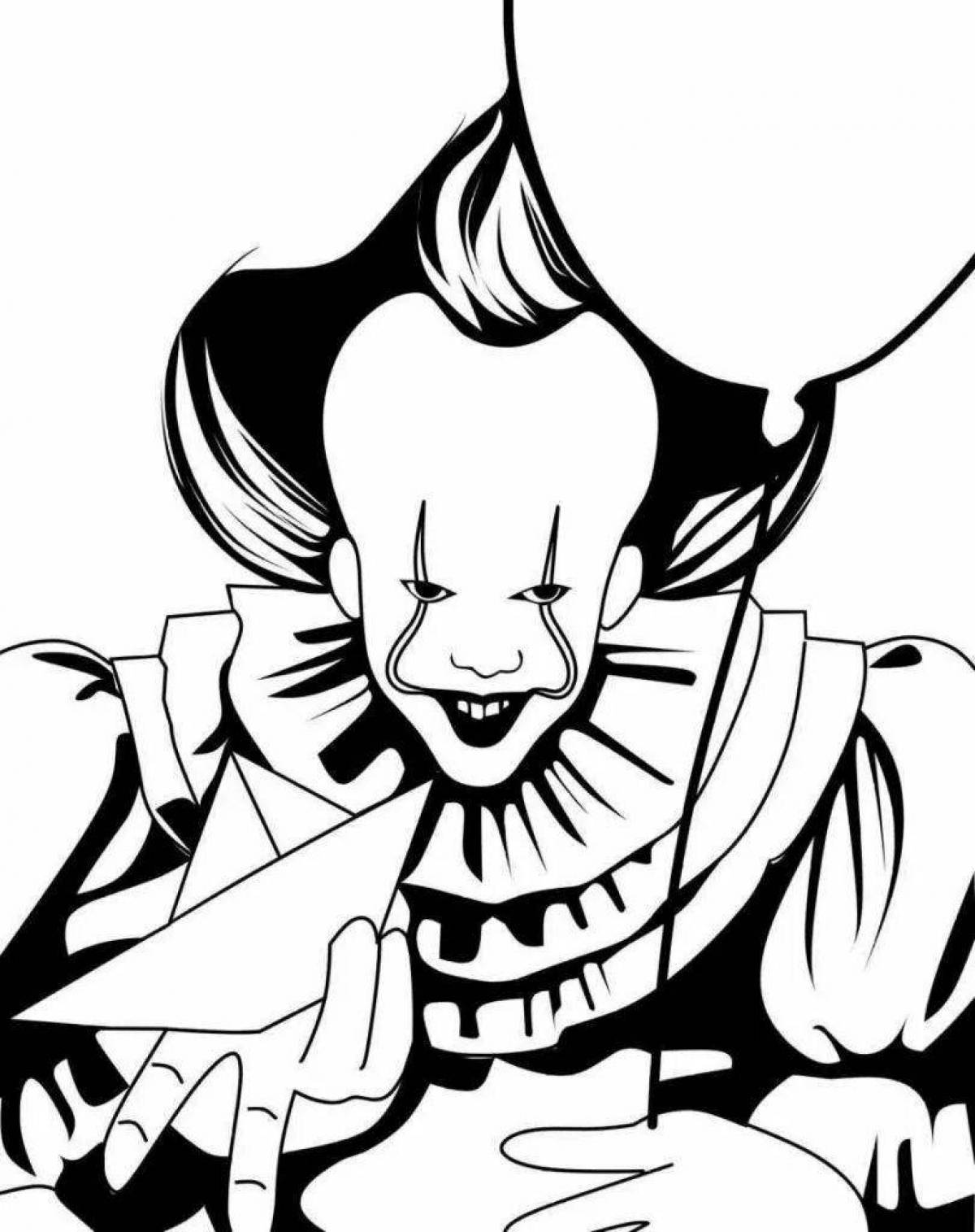 Coloring page joyful clown penivals