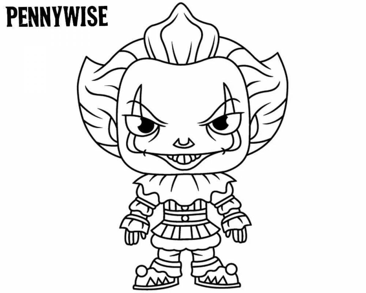 Coloring page playful clown penivals