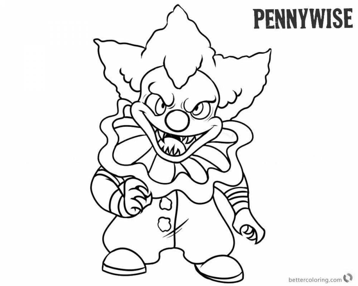 Holiday Pencil Clowns Coloring Page