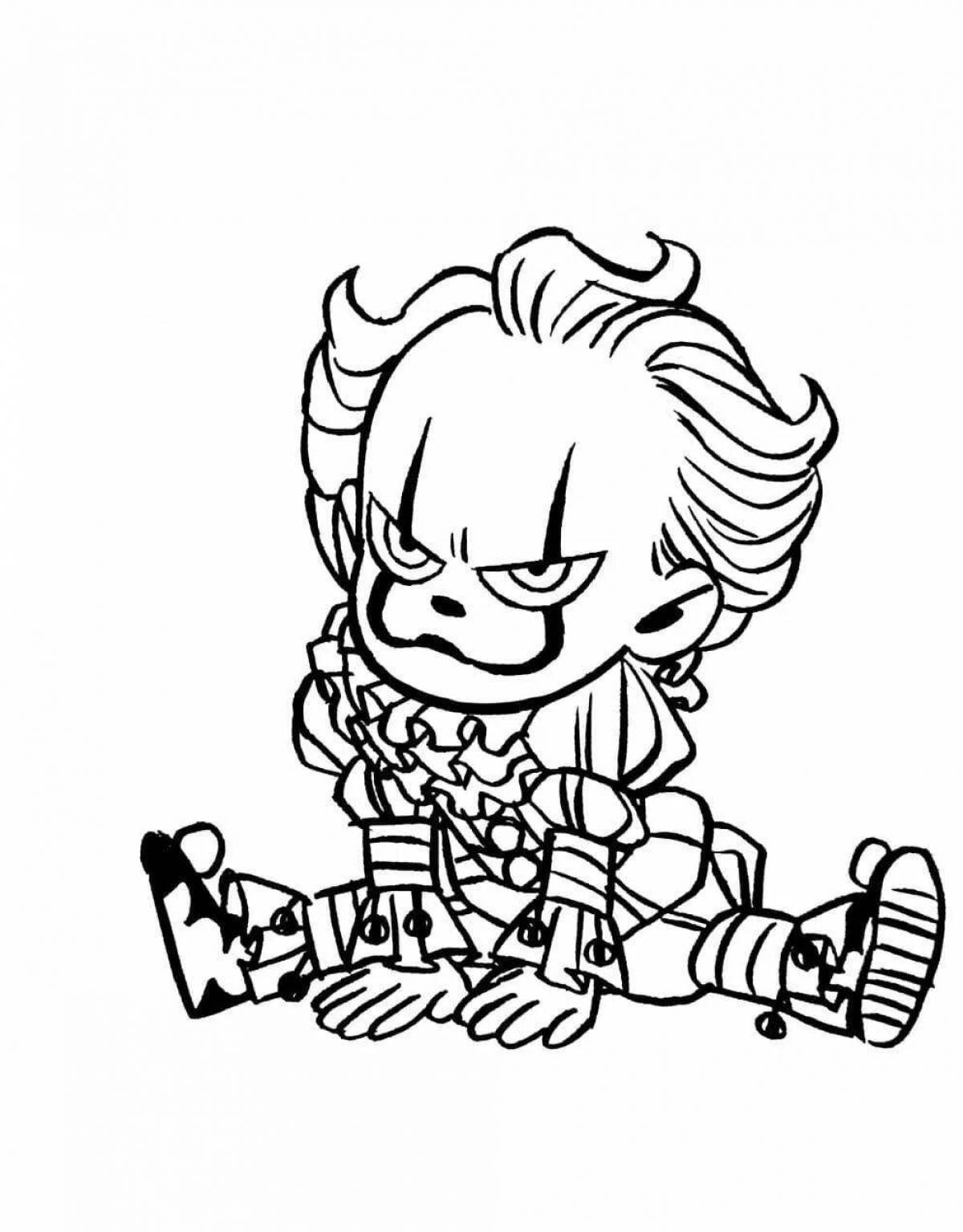 Coloring page freaky clown penivals
