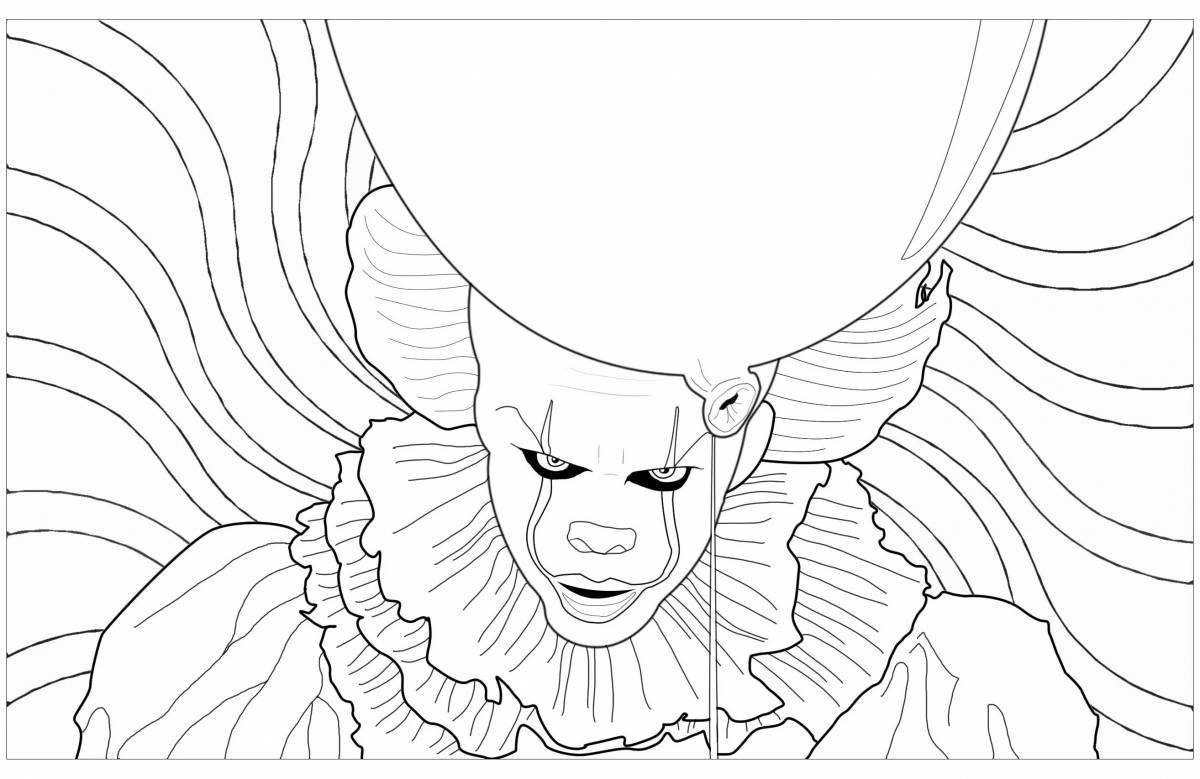 Coloring book funny clown penivals