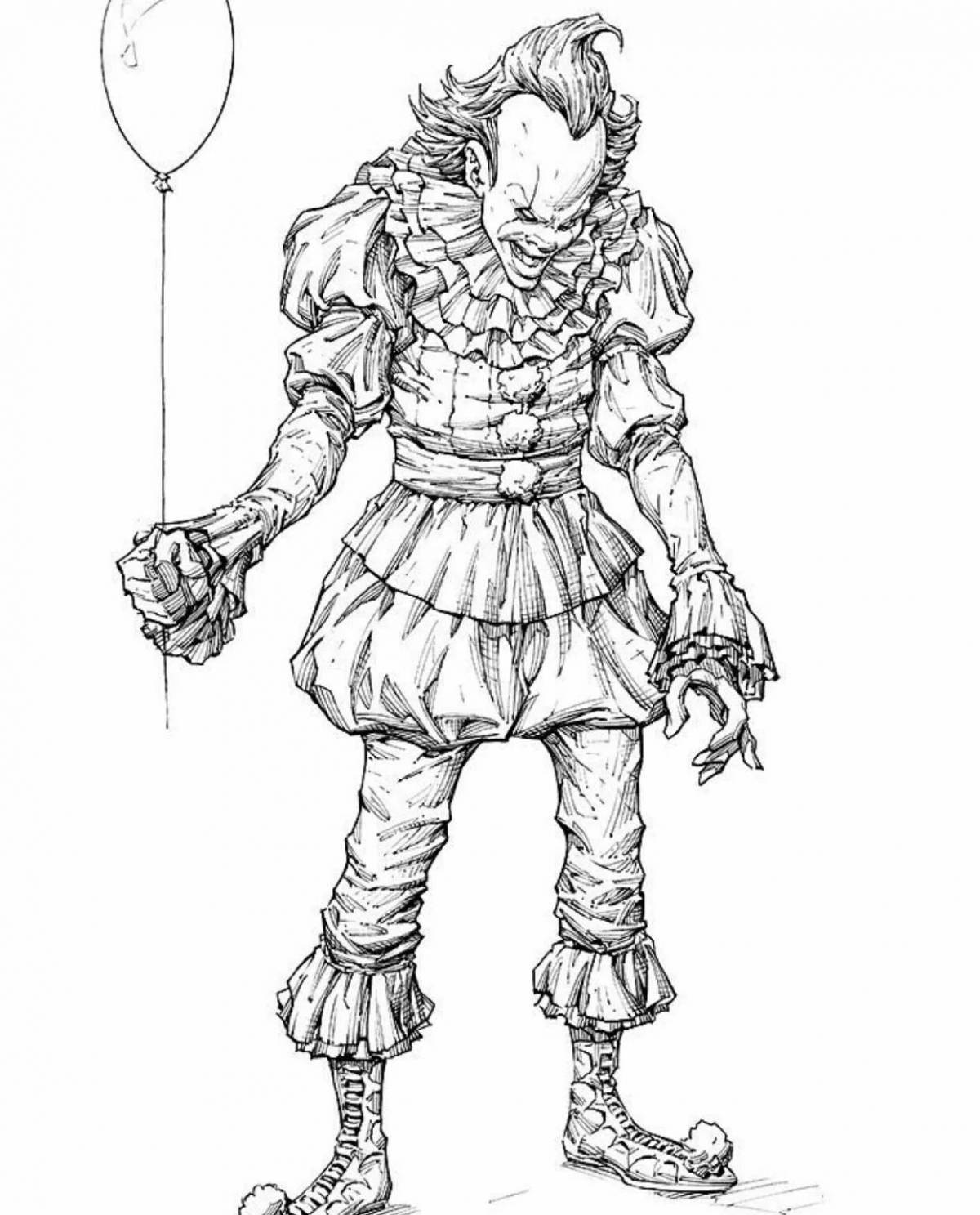 Coloring funny clown penivals