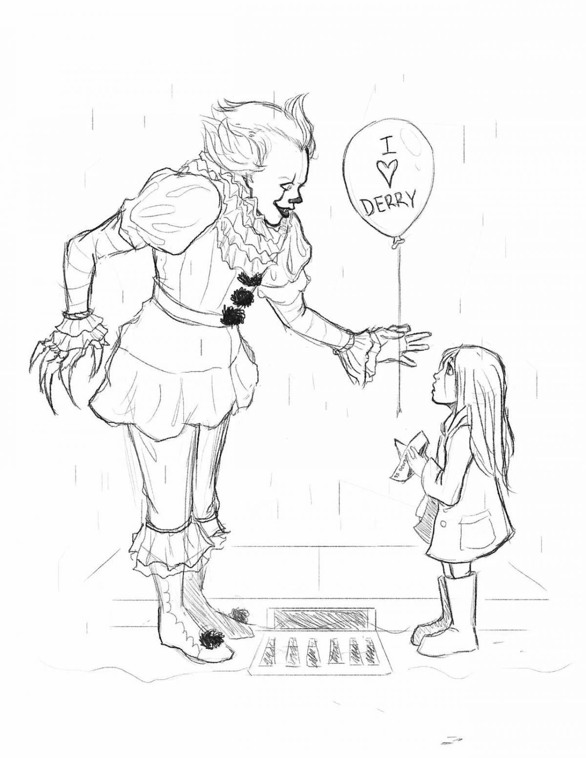 Coloring live clown penivals