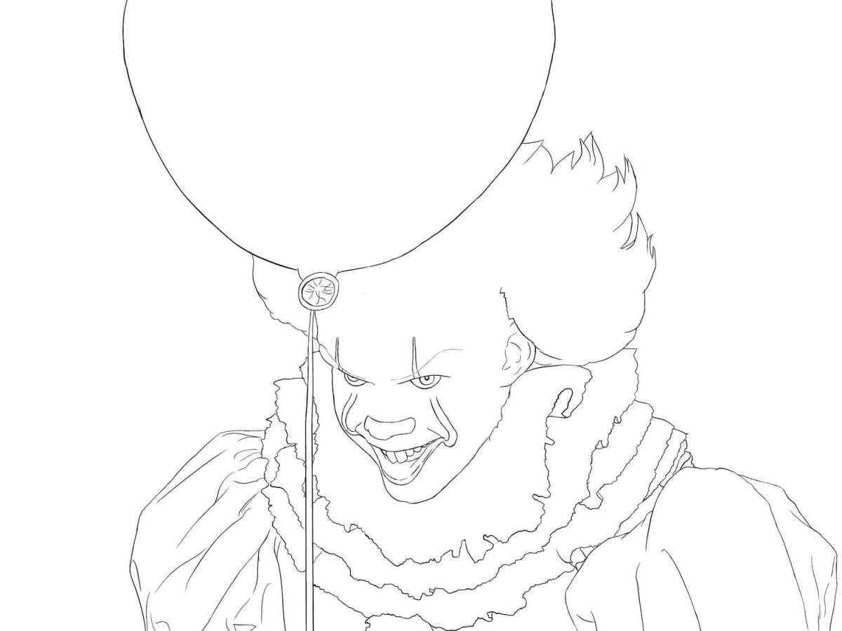 Coloring book gorgeous penivals clown