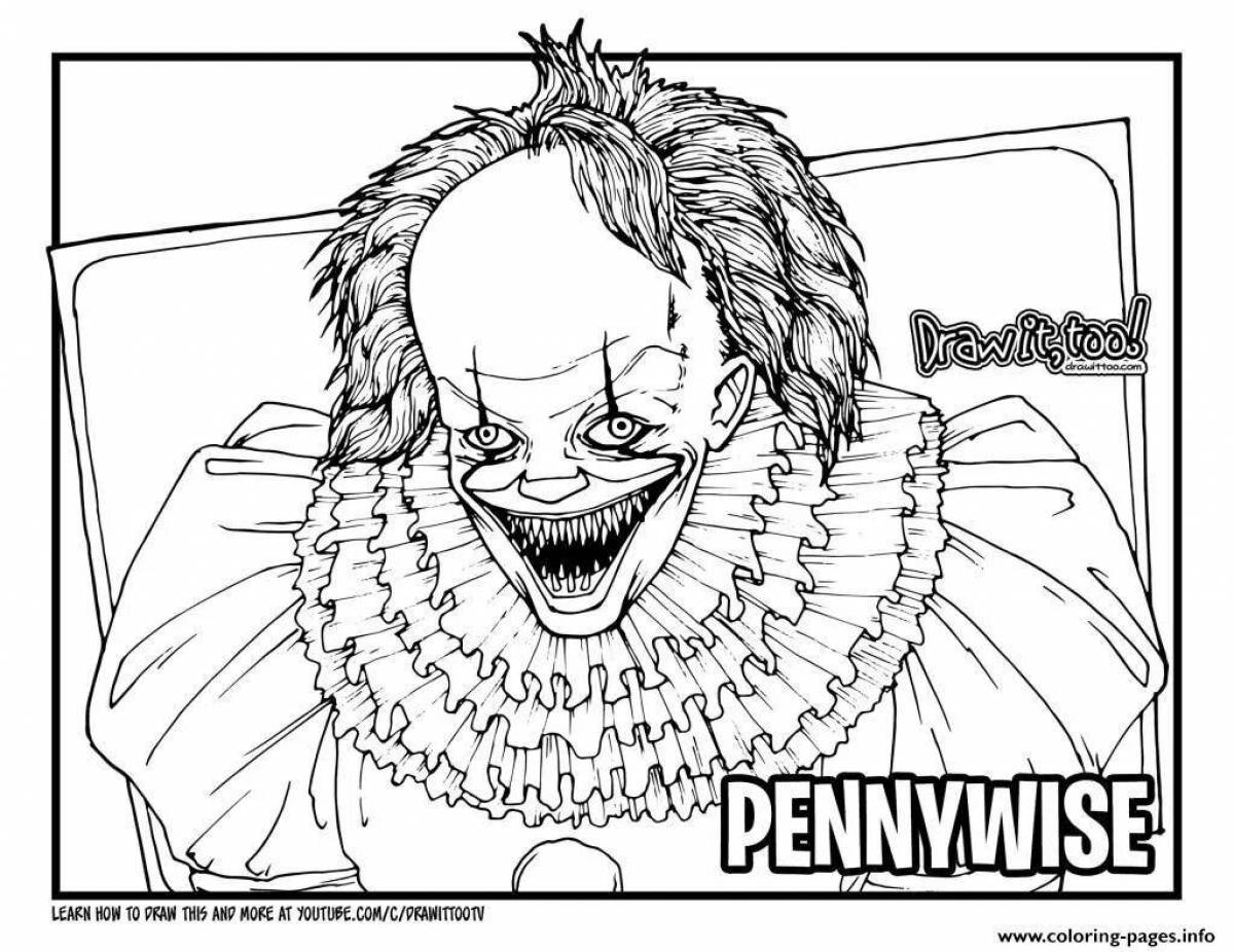 Shiny Clown Pencil Coloring Pages