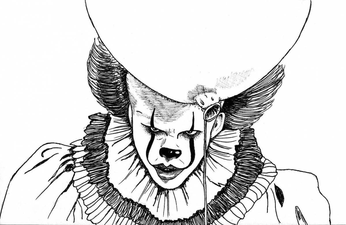 Radiant clown penivals coloring page