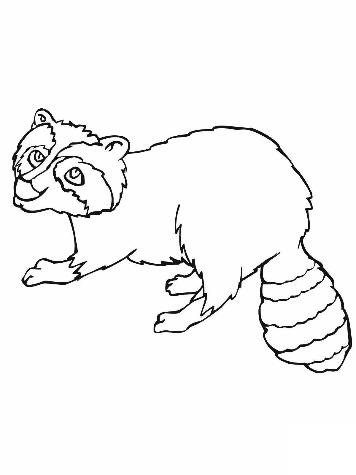 Colourful raccoon dog coloring page