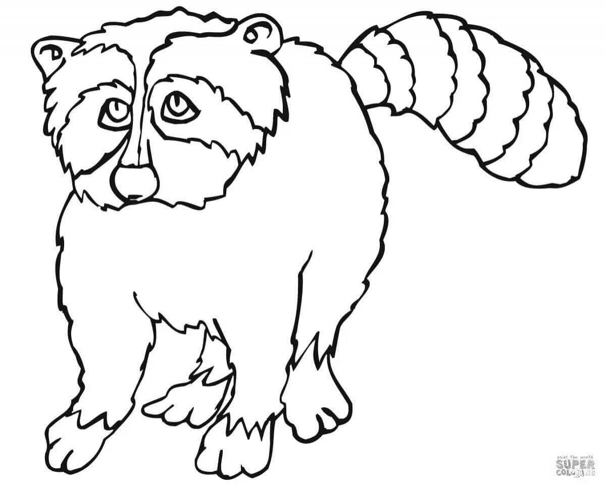 Cunning raccoon dog coloring page