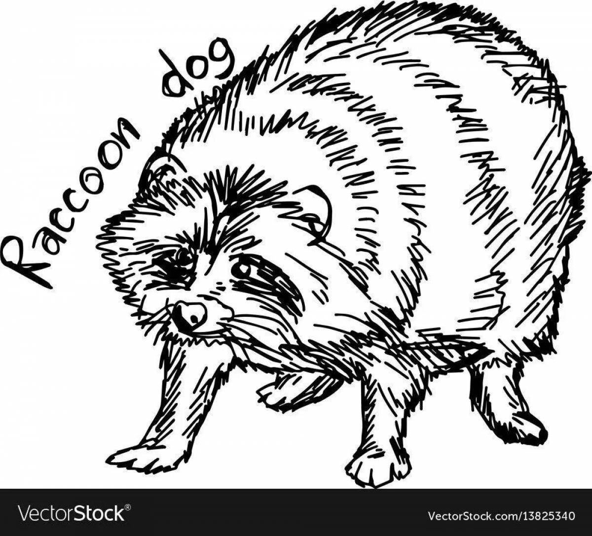 Coloring page witty raccoon dog
