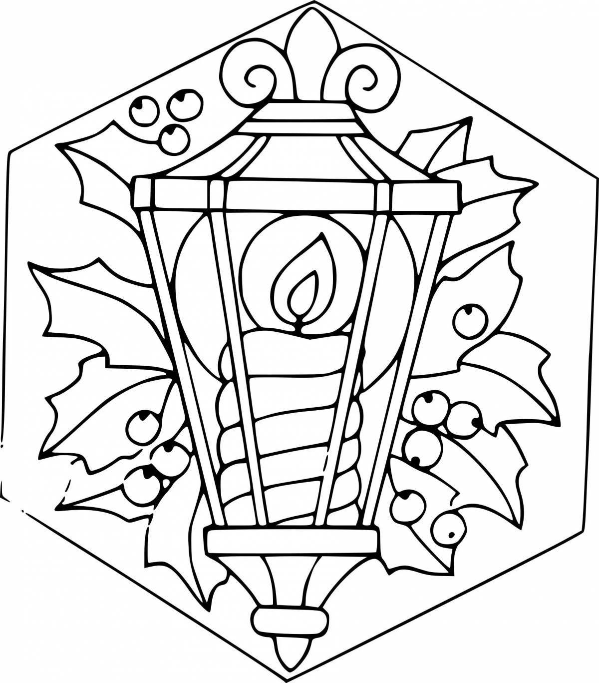 Coloring page striking lantern