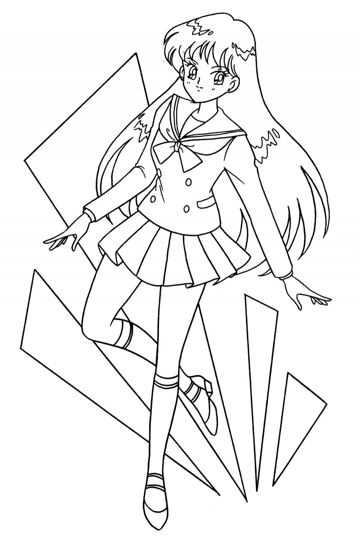 Colorful coloring of sailor mars