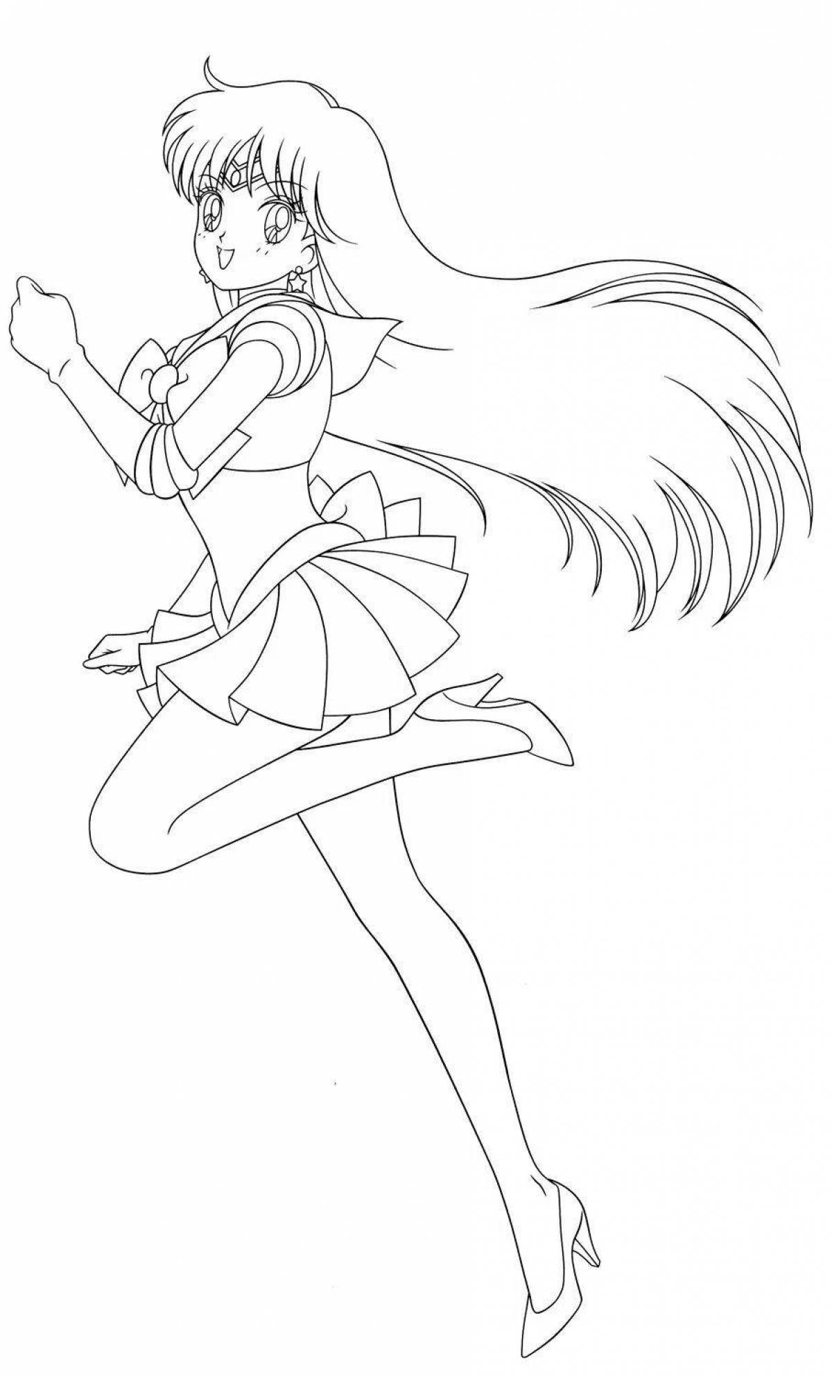 Sailor mars beautiful coloring book