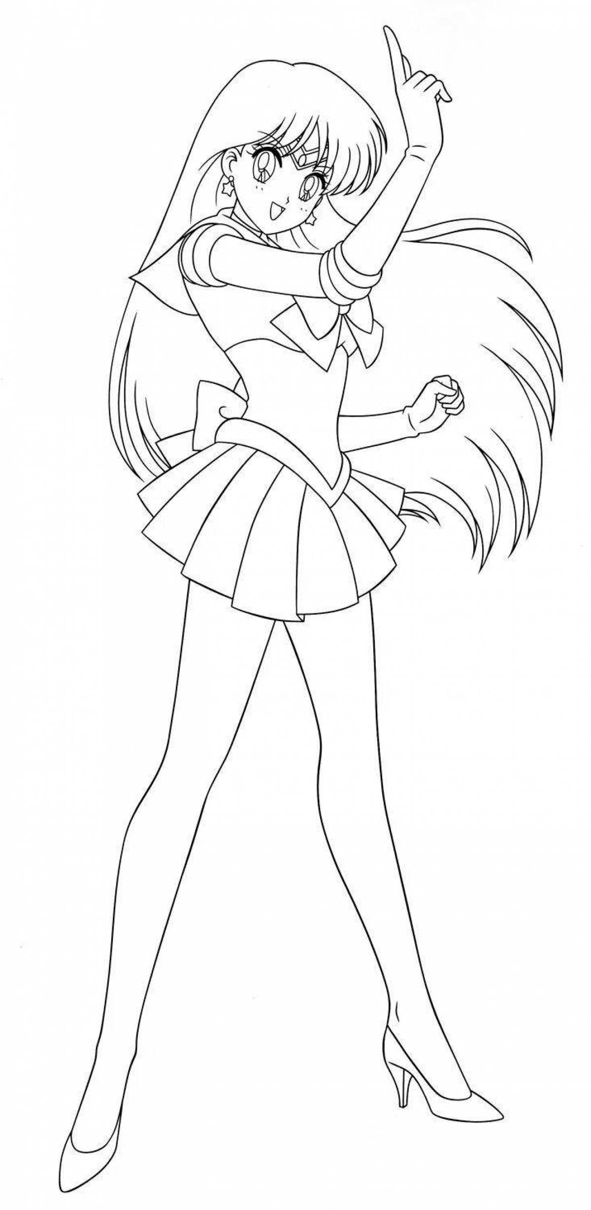 Sailor mars elegant coloring book