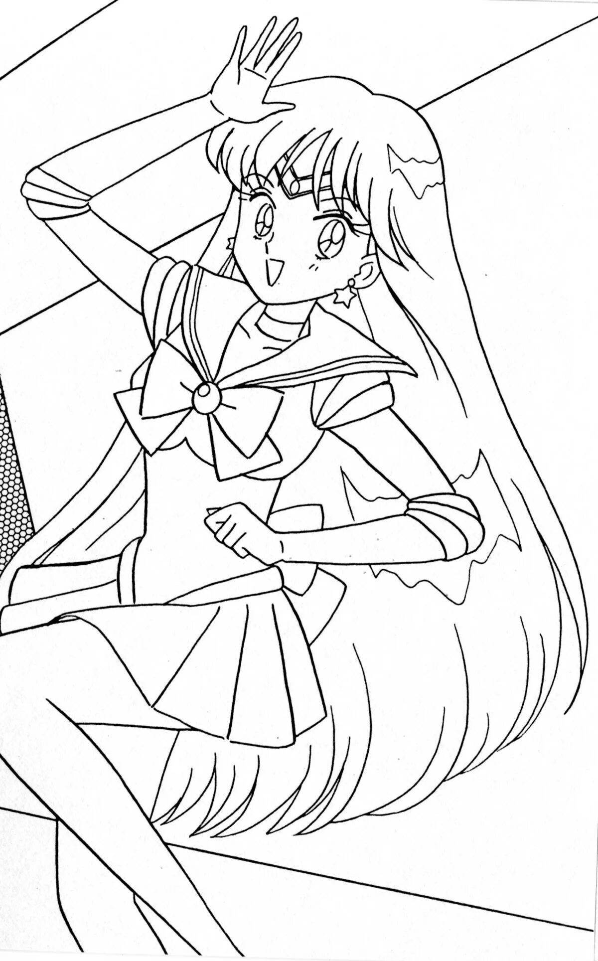 Sailor mars beautiful coloring book