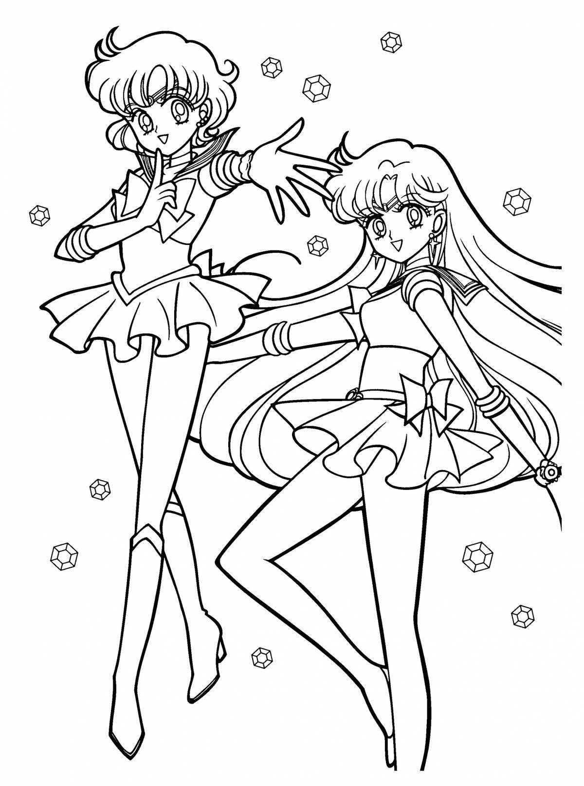 Sailor mars fine coloring book