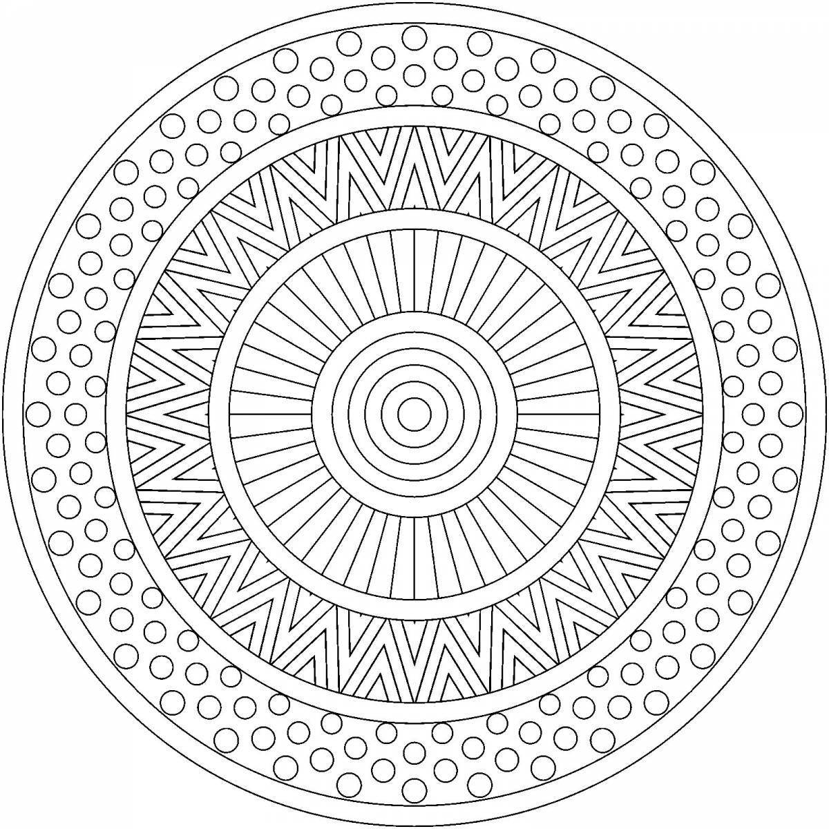 Coloring book peaceful anti-stress circle