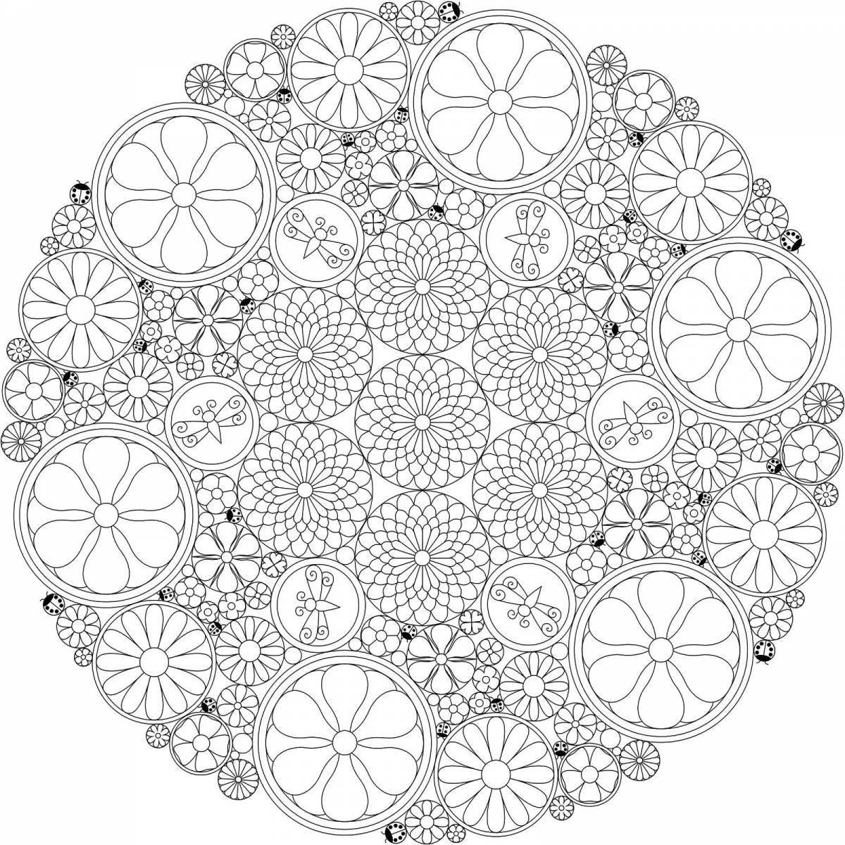 Coloring book gorgeous anti-stress circle