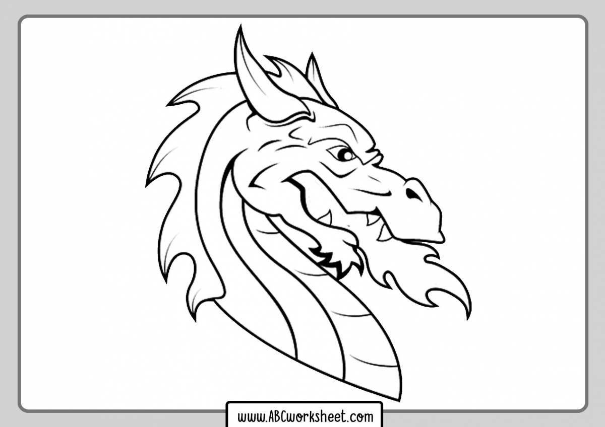 Majestic dragon head coloring book