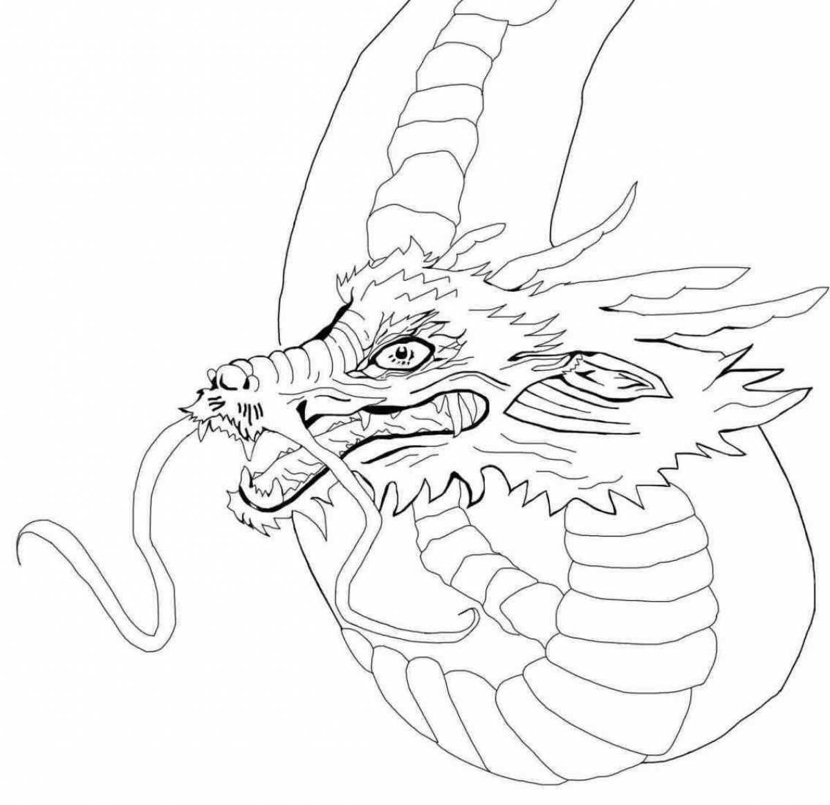 Royal coloring dragon head