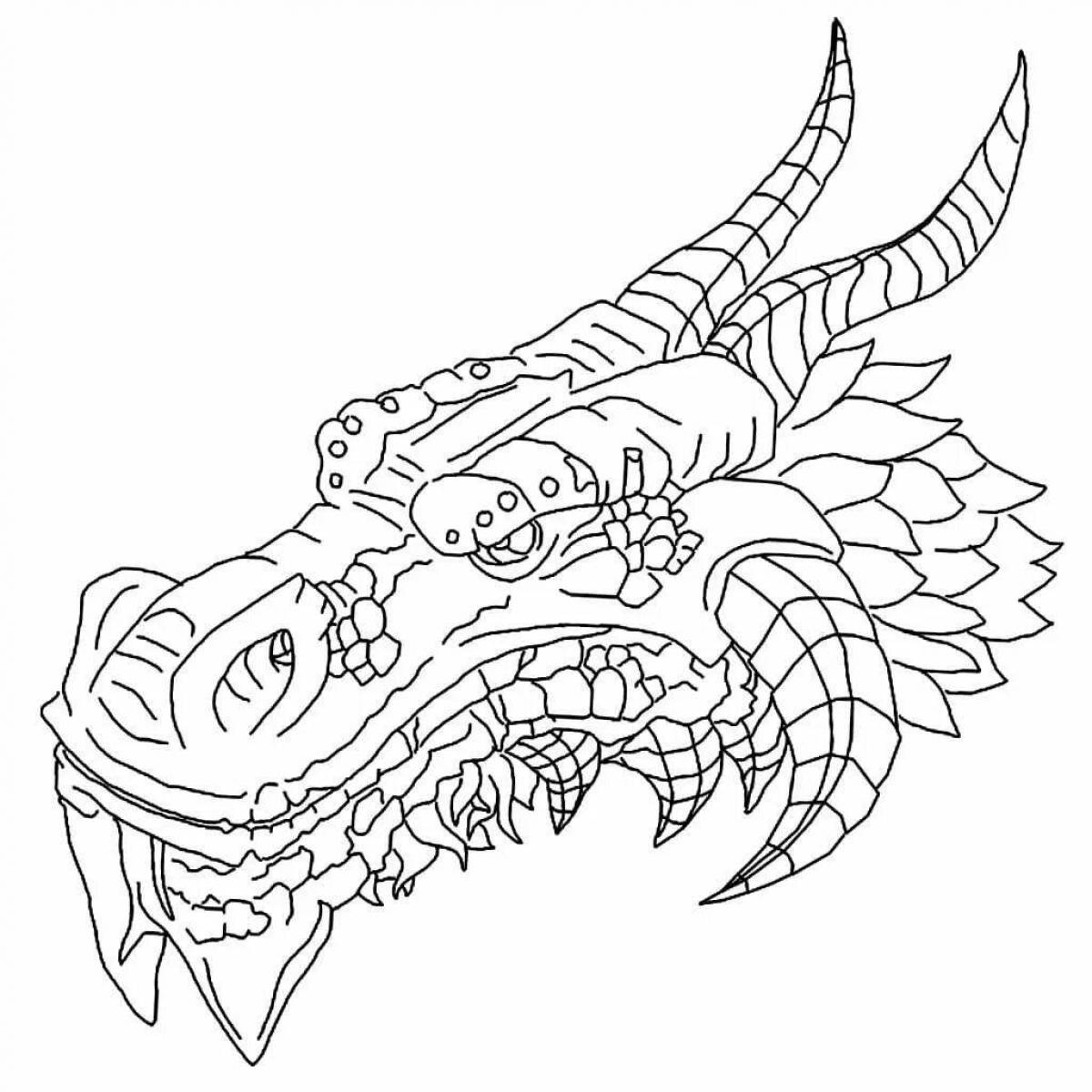 Glorious dragon head coloring book