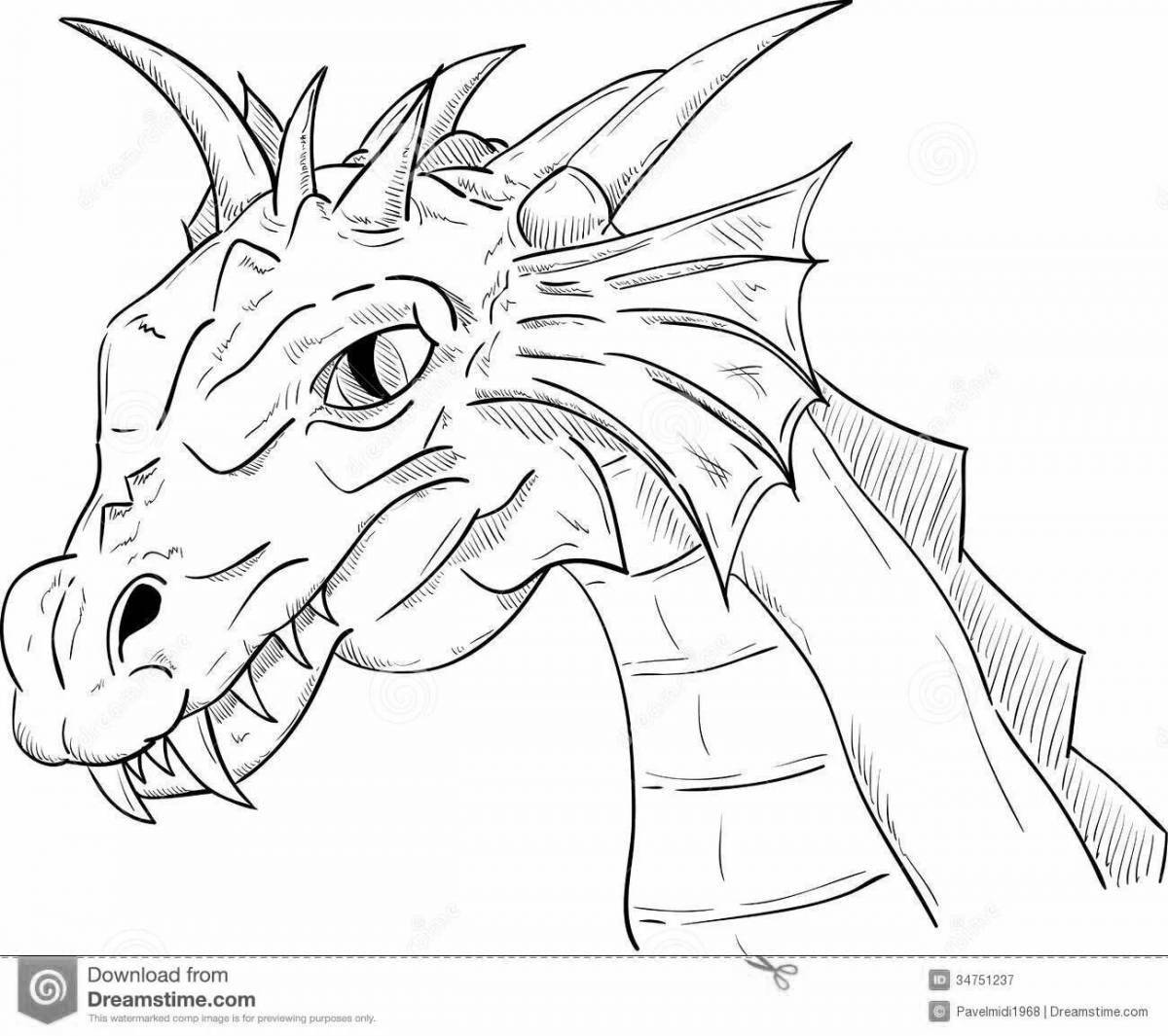 Dragon head coloring page