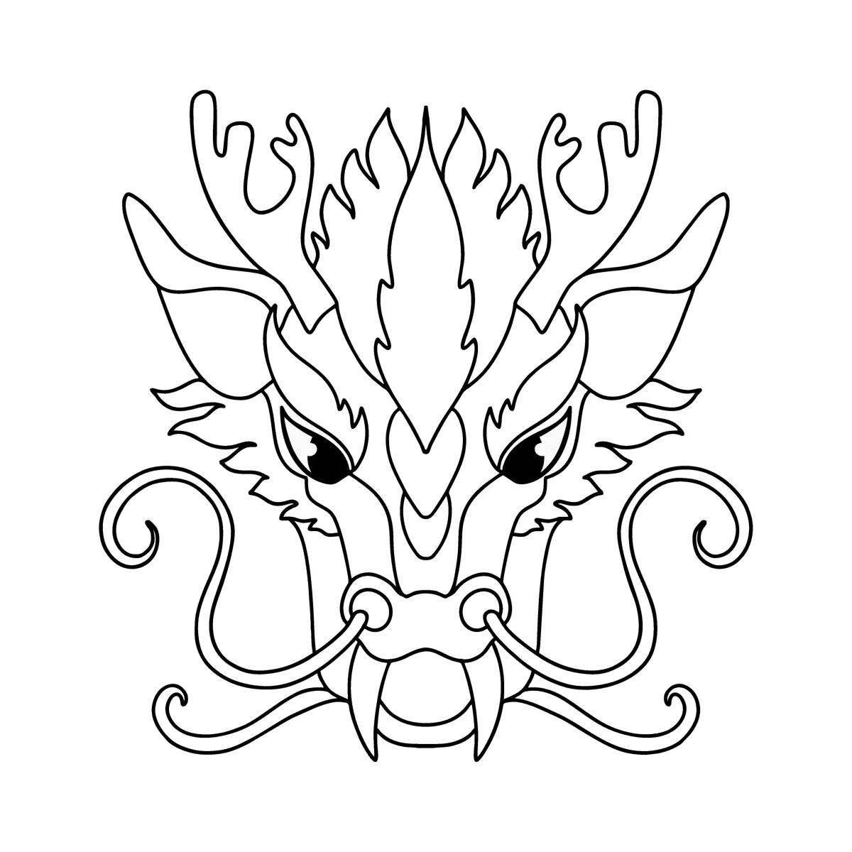 Generous dragon head coloring book