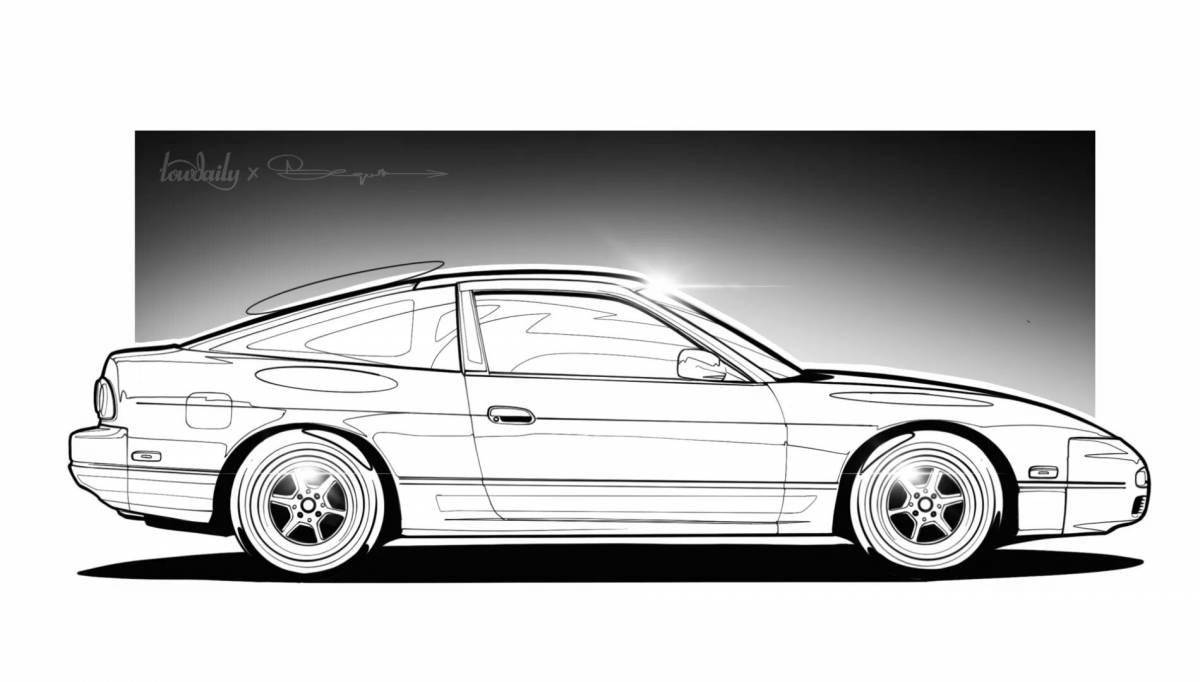 Colorful nissan silvia coloring page