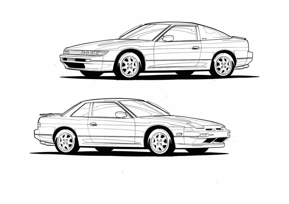 Динамичная раскраска nissan silvia