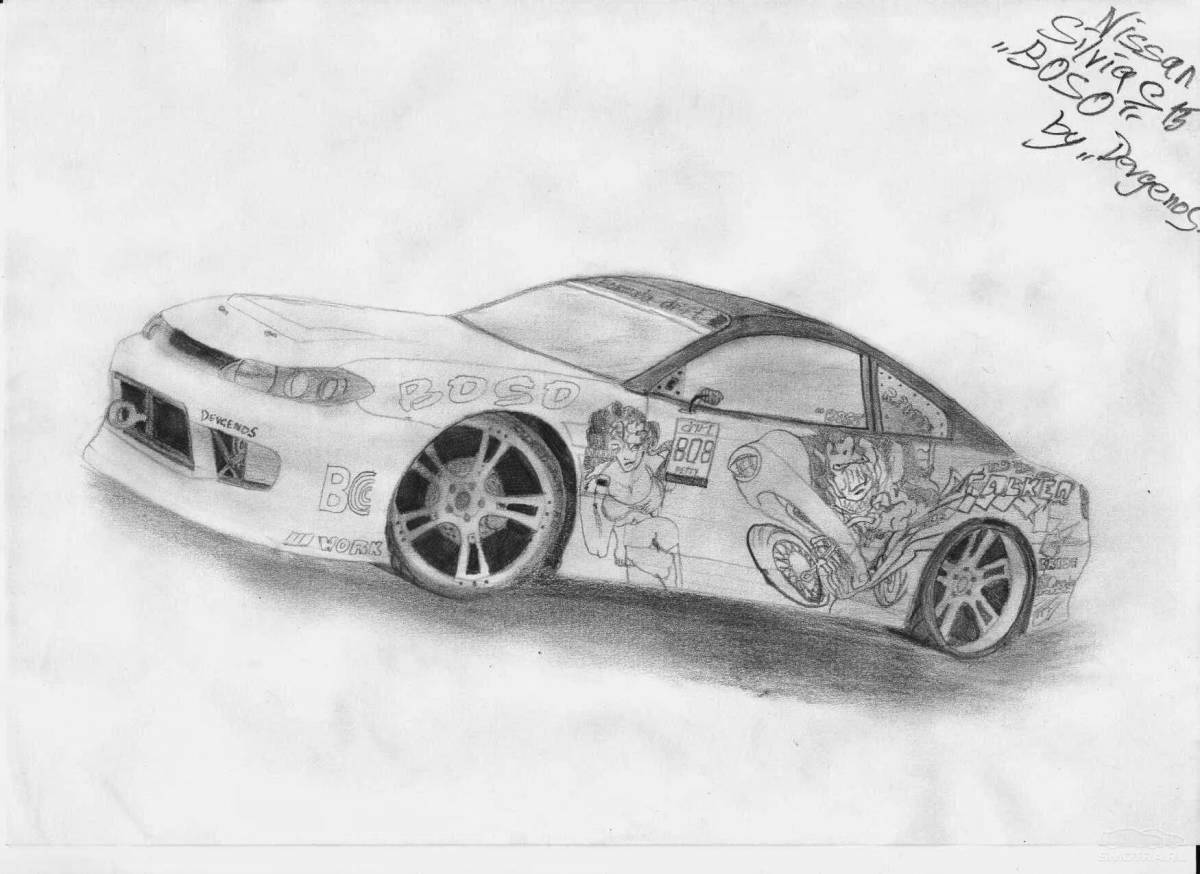 Grand Nissan Silvia coloring page