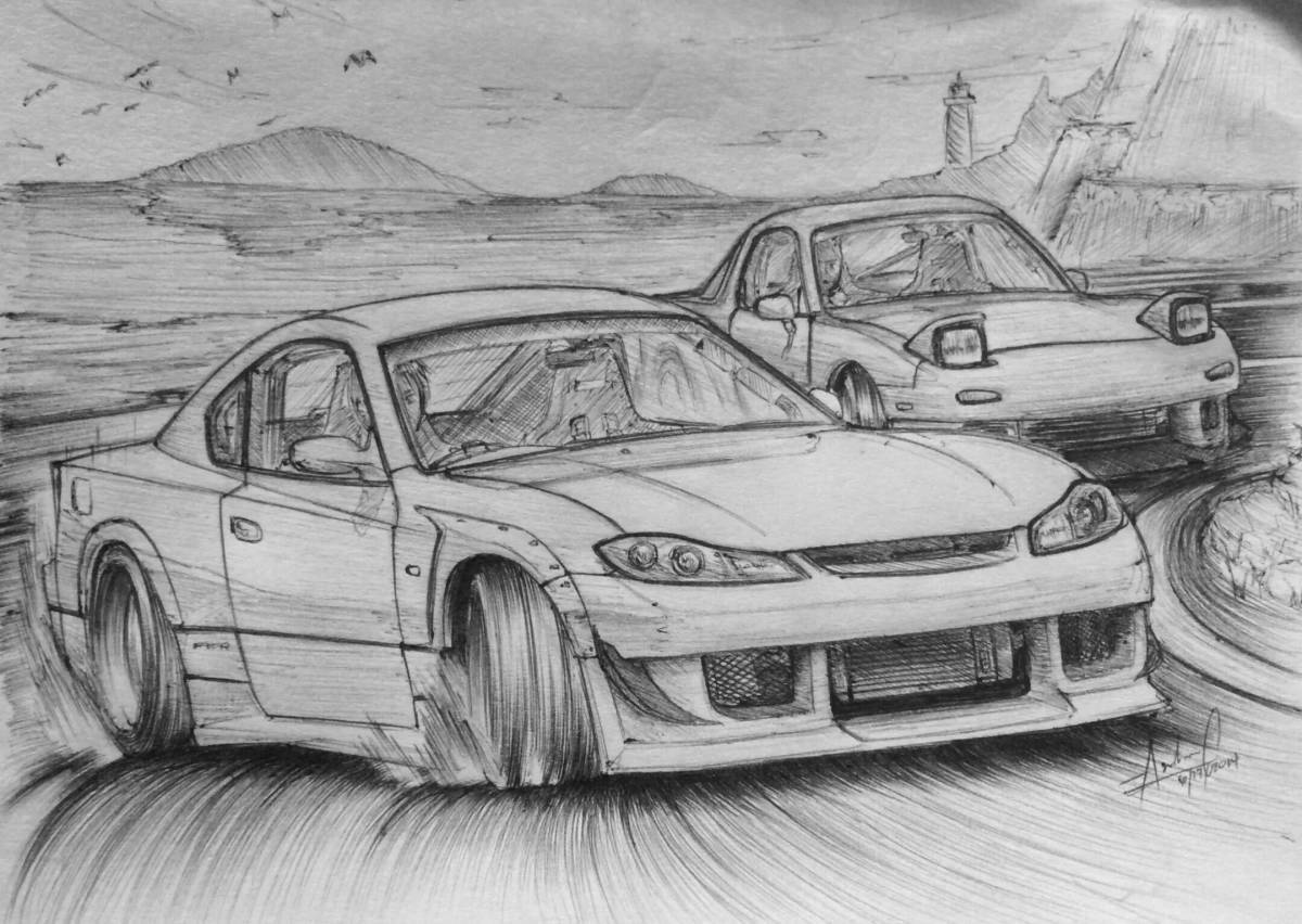 Photo Nissan silvia pretty coloring book