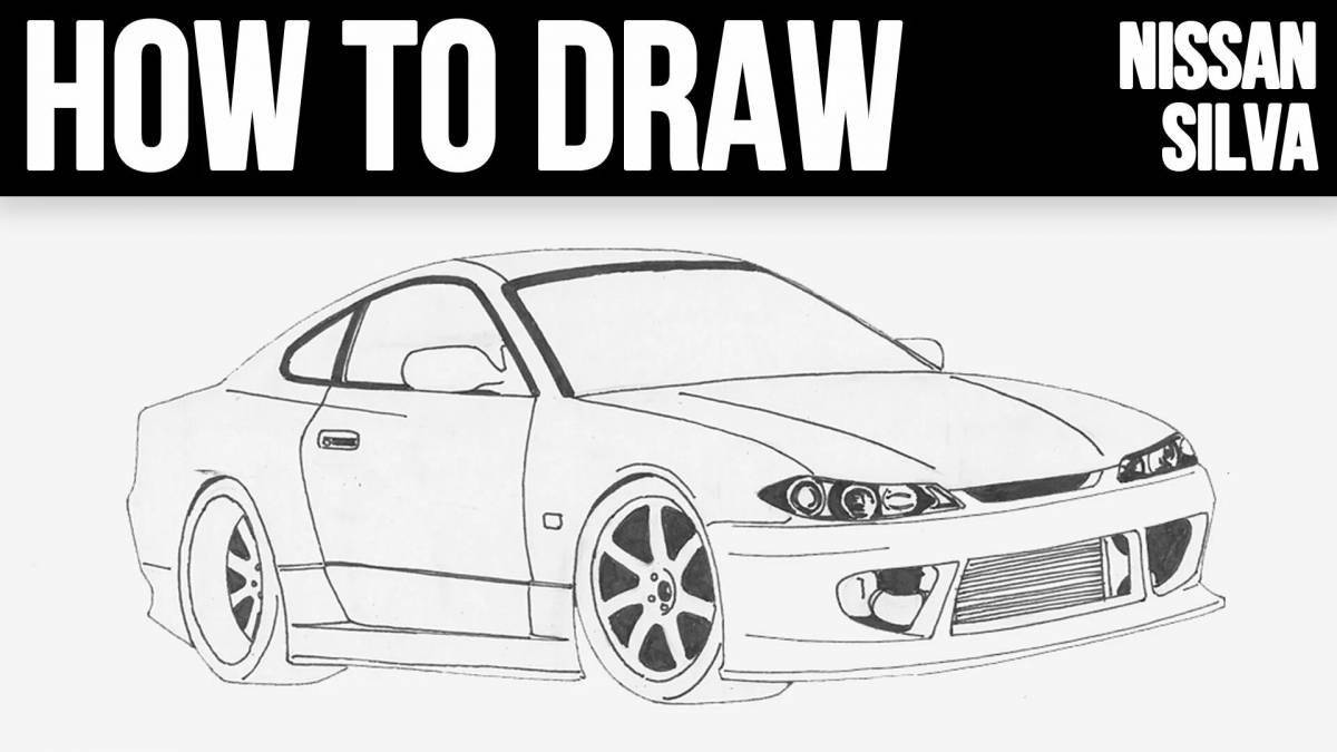 Nissan Silvia funny coloring book