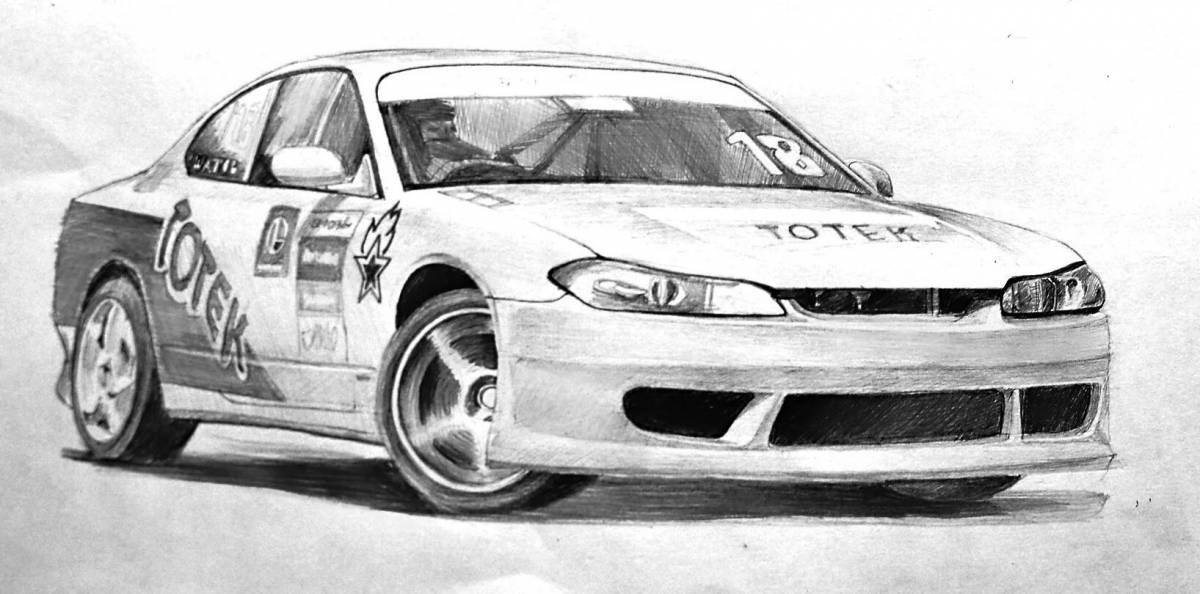 Nissan silvia funny coloring book