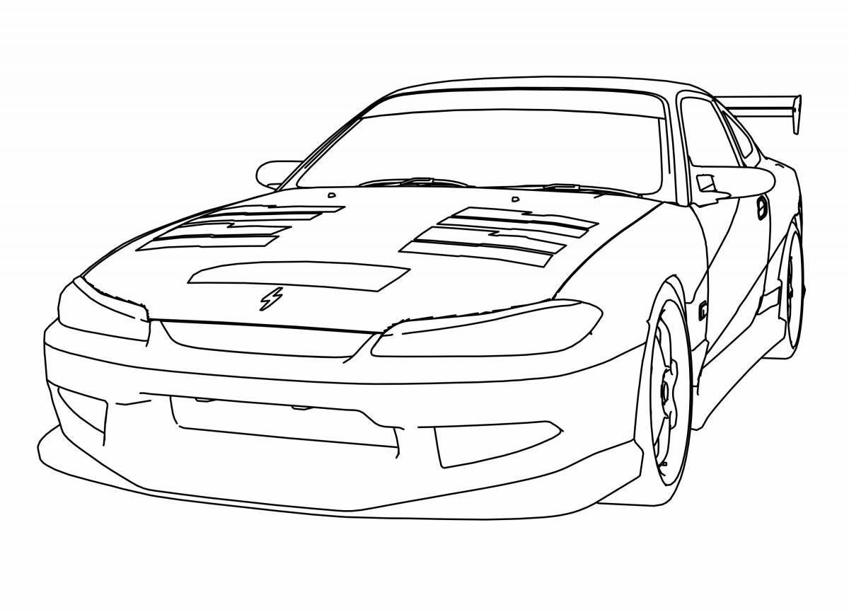 Юмористическая раскраска nissan silvia