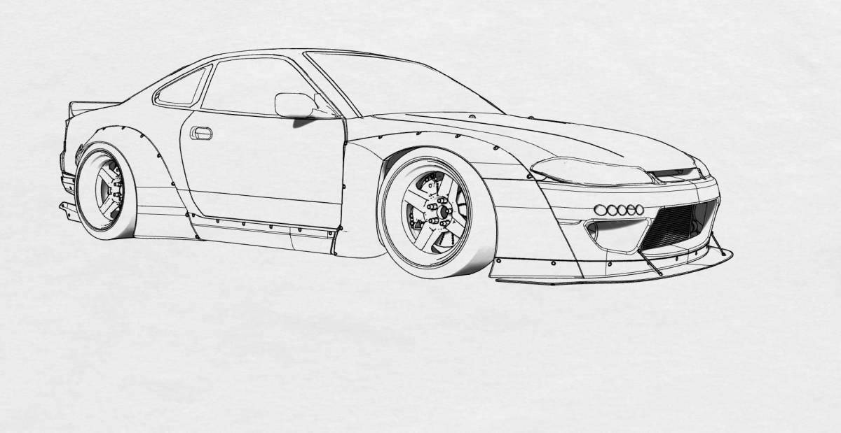 Coloring cute nissan silvia