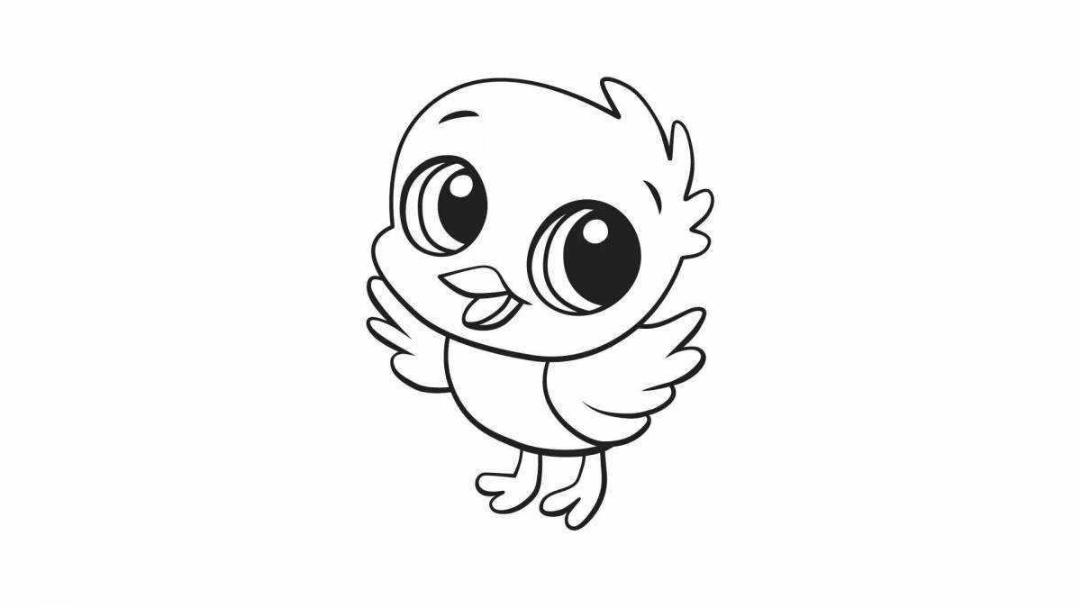 Радостный рисунок цыпленка