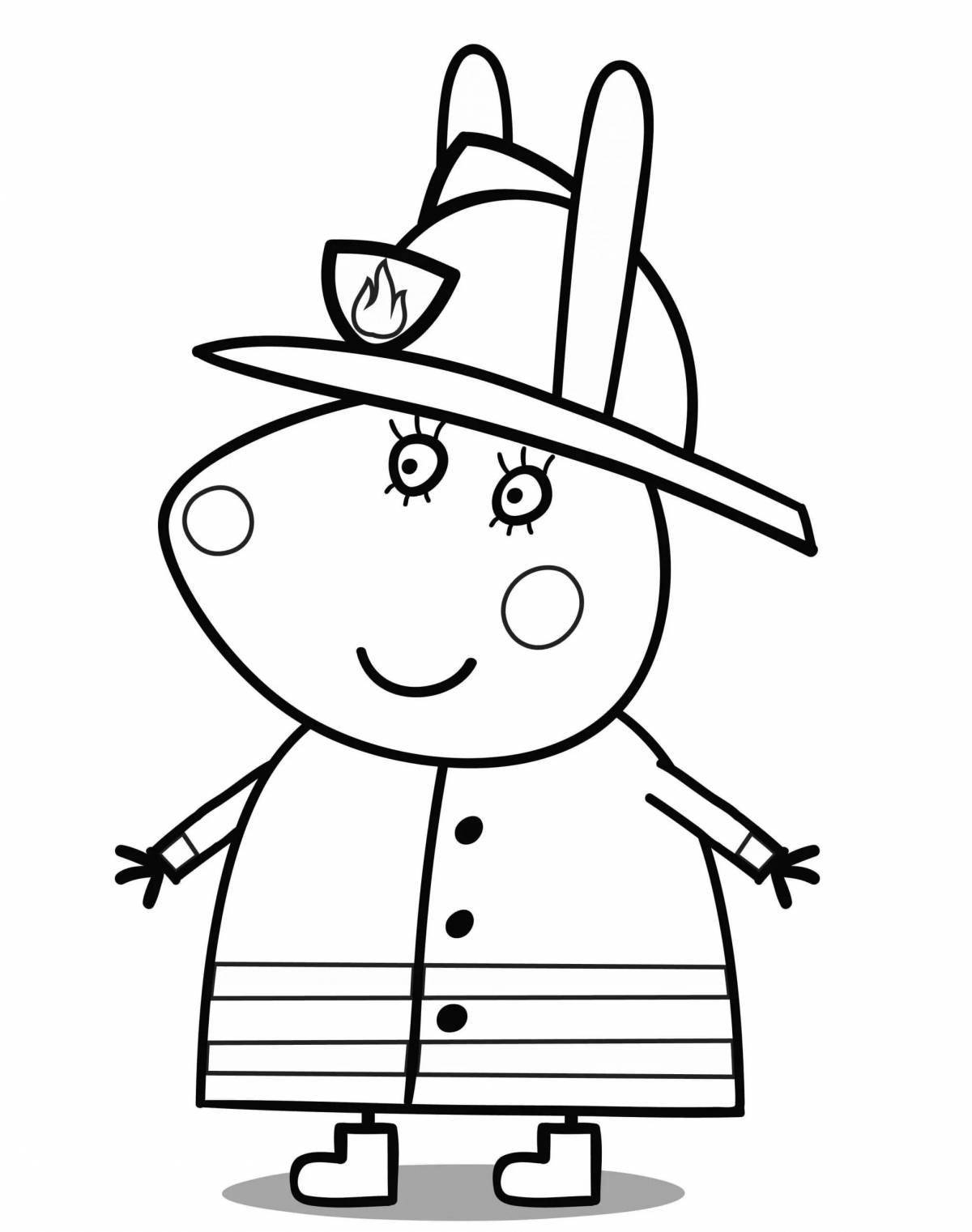 Bright pig coloring page