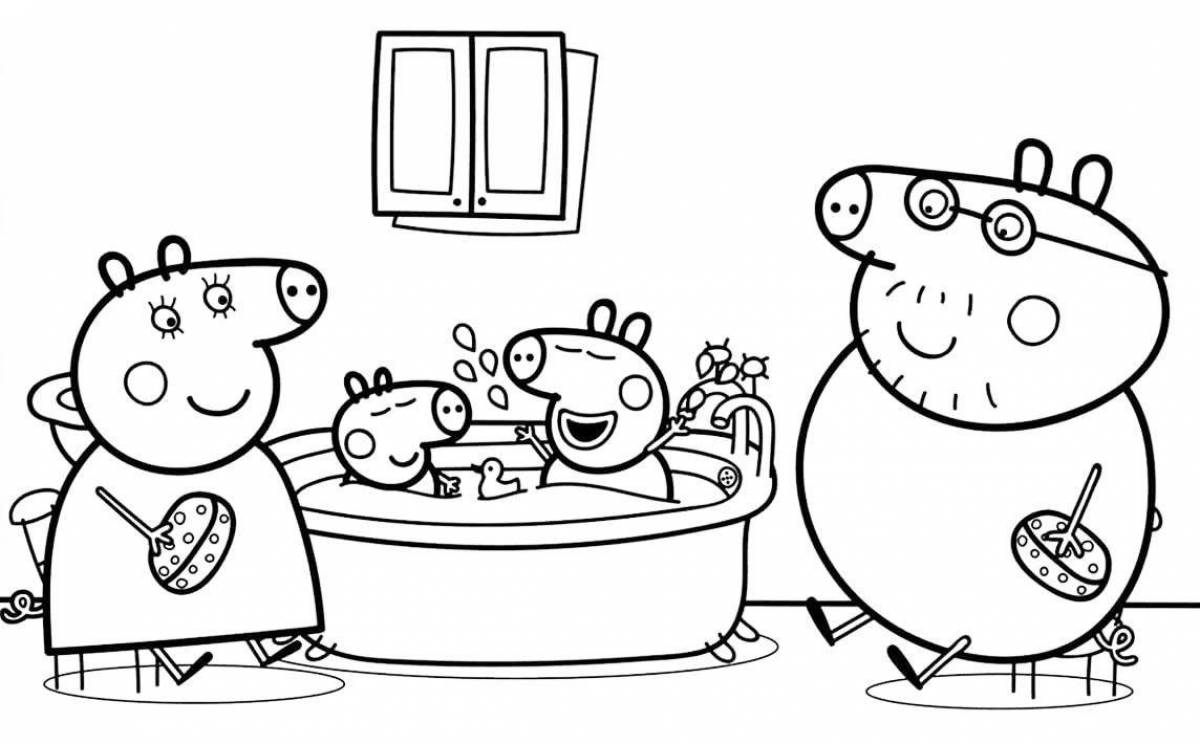 Cute pig coloring book