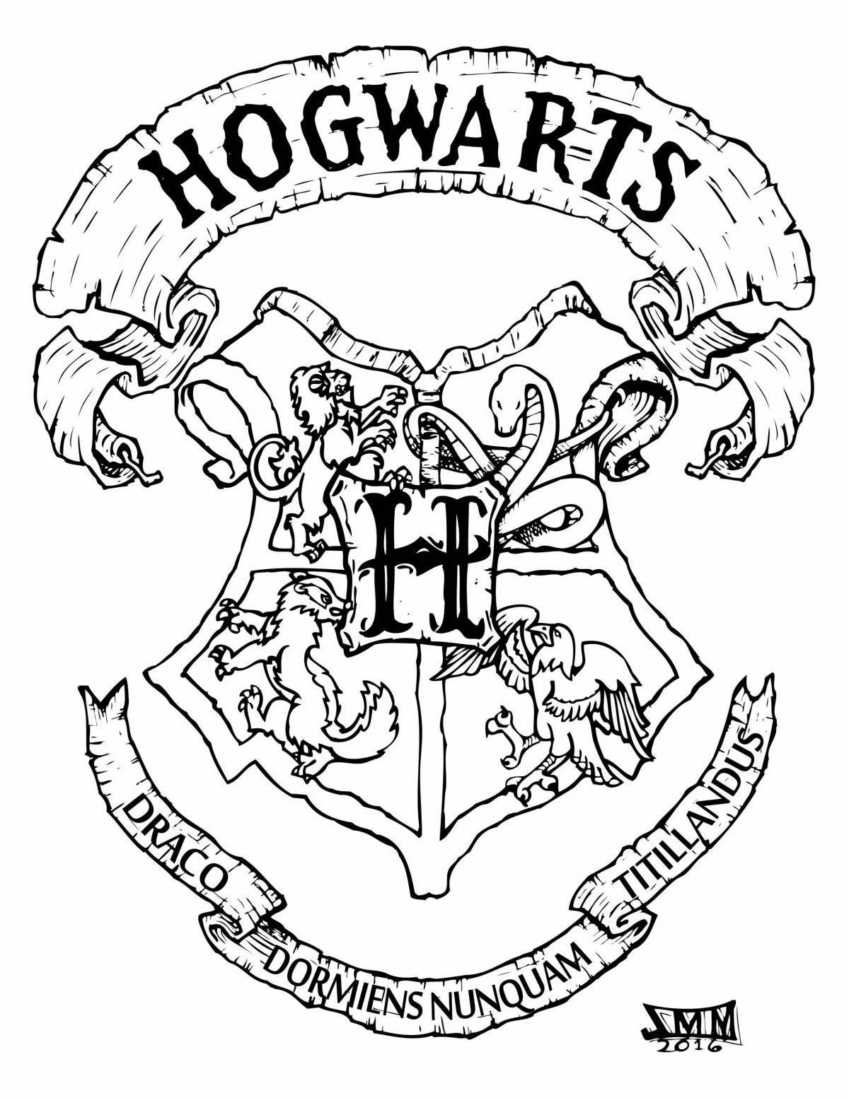Adorable Hogwarts houses coloring book