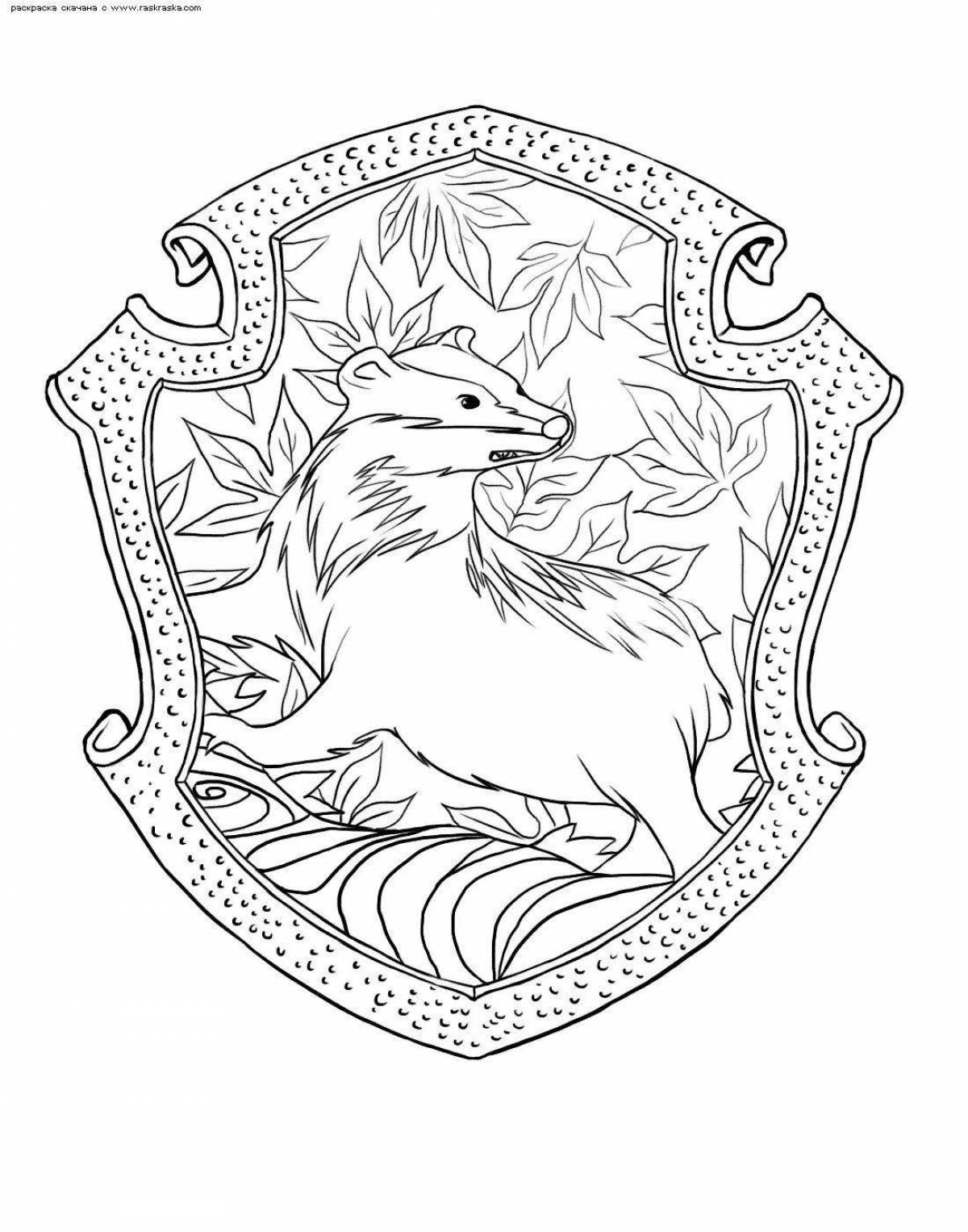 Coloring pages nice houses of hogwarts