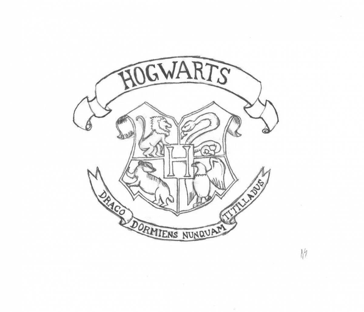 Hogwarts rampant houses coloring page