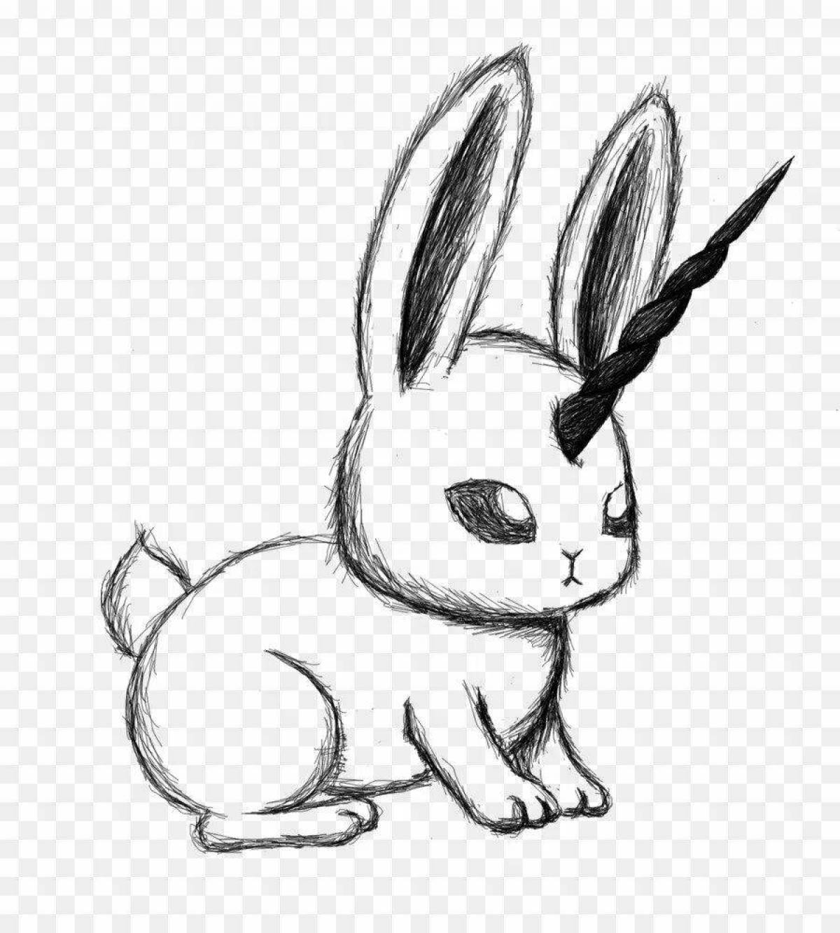 Fabulous anime rabbit coloring page