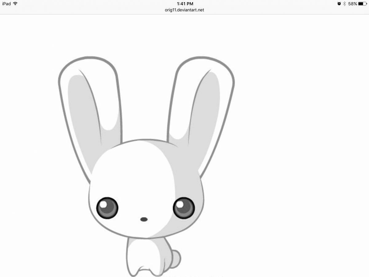 Симпатичная аниме-кролик раскраска